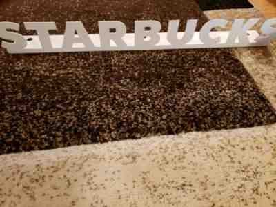 Starbucks 20" white metal display sign used - Sold on eBay Jan, 8th 2020 for $50.00