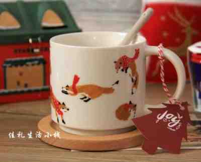 New Starbucks China 2017 Christmas Fox Party Mug Set 10oz - Sold on eBay Jan, 8th 2020 for $29.99