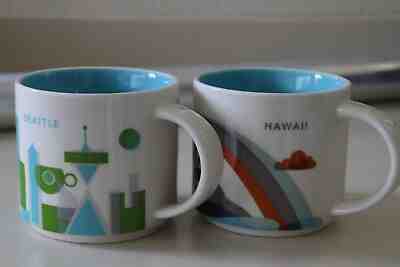 STARBUCKS 2013 YAH SEATTLE & HAWAII - YOU ARE HERE SERIES - WARM STATE COOL TOWN - Sold on eBay Jan, 8th 2020 for $28.00