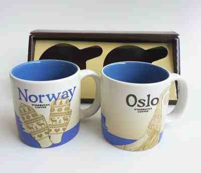 2 Demitasse Starbucks City Mugs 3 oz OSLO & NORWAY, Series 2016, New - Sold on eBay Jan, 8th 2020 for $21.00