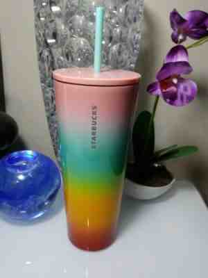 Starbucks Tumbler Summer Collection 2019 Venti 24oz SS Pastel Rainbow - Sold on eBay Jan, 8th 2020 for $22.49