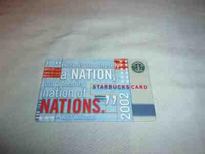 Very HTF 2002 Walt Whitman Starbucks Card !!!!!!!!!!!!!! - Sold on eBay Jan, 8th 2020 for $46.00