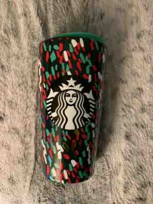 Starbucks Holiday 2019 Confetti Christmas Ceramic Travel Tumbler w/ Lid Cup - Sold on eBay Jan, 8th 2020 for $26.30