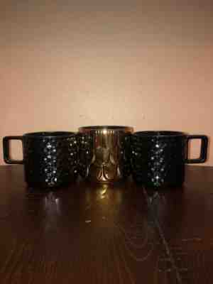 Starbucks Mugs. 2 Black 1 Gold Textured. Set Of 3. $50 - Sold on eBay Jan, 8th 2020 for $50.00