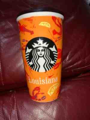Starbucks 2016 Louisiana Double Wall Traveler 12 Fl Oz Ceramic Crawfish - Sold on eBay Jan, 8th 2020 for $34.95