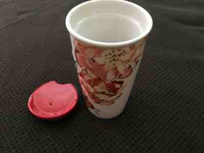 Starbucks Ceramic Travel Mug With Lid - Pink Flowers - Great Condition - Sold on eBay Jan, 8th 2020 for $19.95