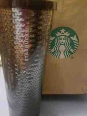 BRAND NEW Starbucks Black And Silver Holiday Sequin Glitter Tumbler Cup 24oz!! - Sold on eBay Jan, 8th 2020 for $34.99