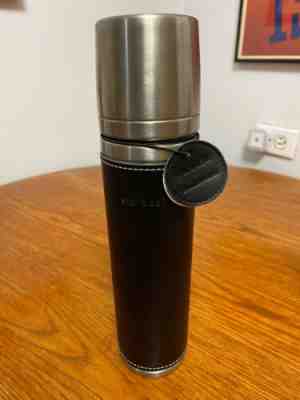 NEW STARBUCKS COFFEE 2003 Barista Insulated Travel Thermos Bottle Black Leather - Sold on eBay Jan, 8th 2020 for $35.95