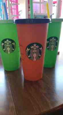 Starbucks color changing reusable cold cups - Sold on eBay Jan, 8th 2020 for $38.00