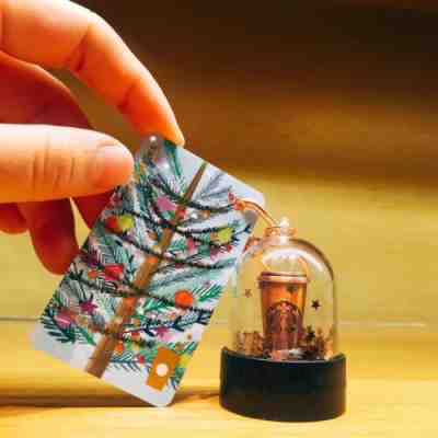 Starbucks 2017 China mini Christmas tree MSR New Card with Seal crystal ball - Sold on eBay Jan, 8th 2020 for $22.99
