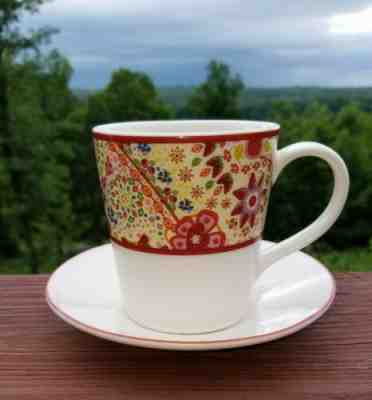 Starbucks 2007 Paisley Coffee Tea Mug Cup & Saucer Set 11 oz Flowers Fall NEW - Sold on eBay Jan, 8th 2020 for $22.05