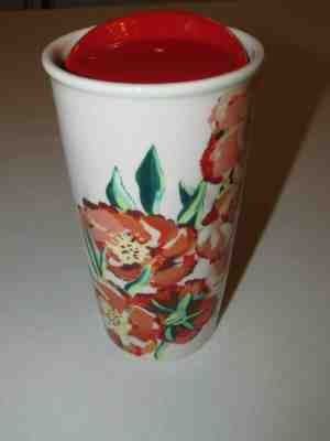 Starbucks Floral Ceramic Travel Mug Tumbler * Red/Pink * FREE SHIPPING!! - Sold on eBay Jan, 8th 2020 for $26.99