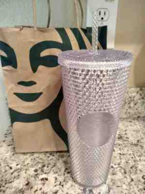 NEW Starbucks Venti Platinum Silver Stud Tumbler Cup 2019 Holiday Christmas - Sold on eBay Jan, 8th 2020 for $29.95