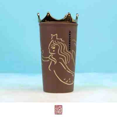 New Starbucks 2018 China Anniversary Rose Gold Crown Mermaid Double Wall Mug - Sold on eBay Jan, 8th 2020 for $49.99