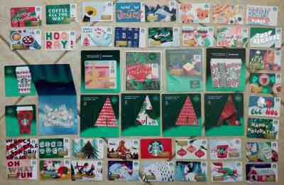 STARBUCKS Christmas Gift Cards - 2019 Holiday - LOT of 53 Cards - Collectible - Sold on eBay Jan, 8th 2020 for $15.95