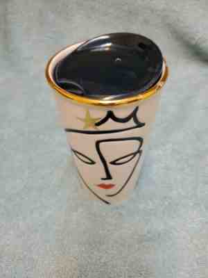 Starbucks 2015 Siren Anniversary Face Lips Ceramic Travel Tumbler Mug 10 oz  - Sold on eBay Jan, 8th 2020 for $23.99
