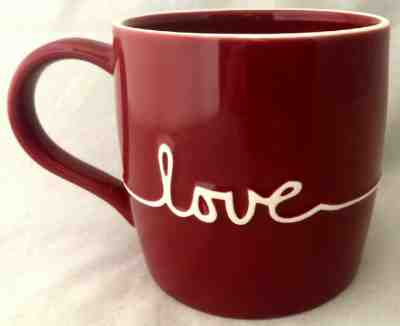 Starbucks 2010 Love Mug Hearts Red Porcelain Coffee Cup - Sold on eBay Jan, 7th 2020 for $15.85