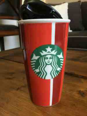Starbucks Stripe Red Cup Double Wall Travel Tumbler 12 Oz - Sold on eBay Jan, 7th 2020 for $20.00