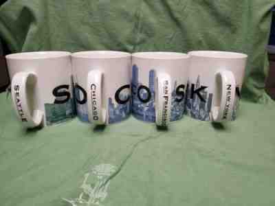 LOT Of 4 Starbucks Architecture Series Mug Chicago New York Seattle San Fran - Sold on eBay Jan, 7th 2020 for $22.99