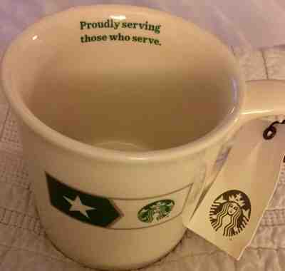 Starbucks Military Mug  PROUDLY SERVING THOSE WHO SERVE 2013 Coffee Cup 14oz NWT - Sold on eBay Jan, 7th 2020 for $18.95