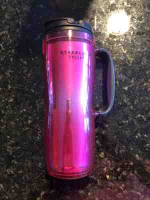 Starbucks Travel Mug Pink Magenta Metallic 16 Fl Oz Coffee 2005 Plastic Tumbler - Sold on eBay Jan, 7th 2020 for $15.00