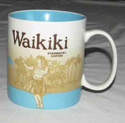 Starbucks Ceramic Mug 2009 16 fl oz Waikiki Hawaii - Sold on eBay Jan, 7th 2020 for $34.99