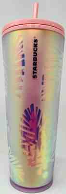 Starbucks 2019 Holiday Iridescent Rose Gold PINK Pine Cone Tumbler 24oz Cold Cup - Sold on eBay Jan, 7th 2020 for $39.79