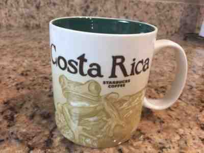 Starbucks Costa Rica Coffee Mug 2012 Cream Exterior & Green Interior w/ Frog  - Sold on eBay Jan, 7th 2020 for $69.99