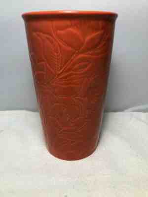 starbucks Orange embossed floral ceramic tumbler - Sold on eBay Jan, 7th 2020 for $32.75