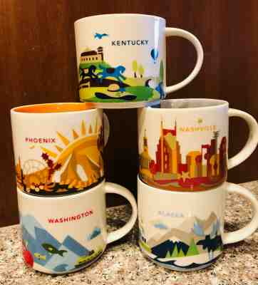 Starbucks You Are Hear Mug Mugs Lot RARE 2015/2017 - Sold on eBay Jan, 7th 2020 for $15.50