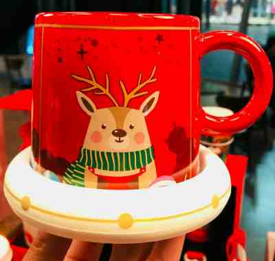 Starbucks China 2019 Christmas Collection Porcelain Reindeer Mug with Coaster - Sold on eBay Jan, 7th 2020 for $71.24