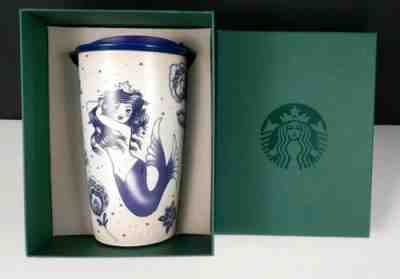 NWT Starbucks 2016 Tattoo Sailor Siren Mermaid Ceramic Tumbler Travel Mug Boxed  - Sold on eBay Jan, 7th 2020 for $69.99