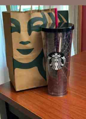 NEW  FALL 2019 STARBUCKS SPIDERWEB HALLOWEEN TUMBLER CUP 24oz GLITTER - Sold on eBay Jan, 7th 2020 for $30.00