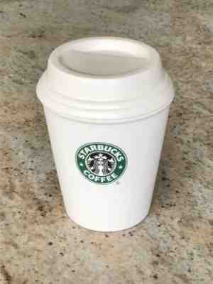 Starbucks Coffee canister ceramic cookie jar cup 12 oz mermaid logo 2010 lid  - Sold on eBay Jan, 7th 2020 for $20.00