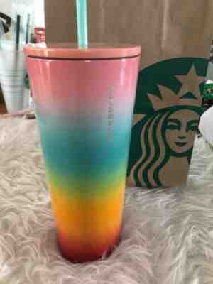 NEW! 2019 STARBUCKS COLD CUP RAINBOW STAINLESS STEEL VENTI TUMBLER CUP 24 oz. - Sold on eBay Jan, 7th 2020 for $29.75