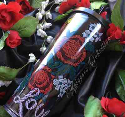 NEW Starbucks Valentines Day Black Tumbler Rose Love Tattoo Venti 24oz 2019 - Sold on eBay Jan, 7th 2020 for $24.99