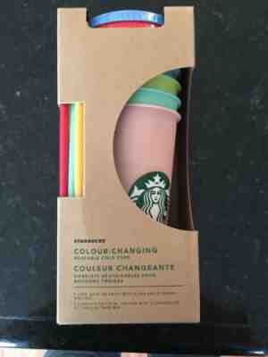 NEW Starbucks Colour-Changing Reusable Cold Cup Collection Pack Super RARE  - Sold on eBay Jan, 6th 2020 for $60.00