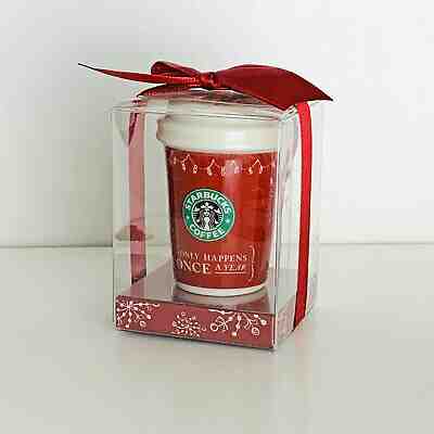 lesi-alle Starbucks 2005 Red Hot Cup Coffee Mini Mug Holiday Christmas Ornament  - Sold on eBay Jan, 6th 2020 for $100.00