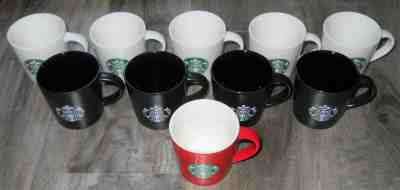 Lot of 10 Starbucks Mini Coffee Espresso Mugs White Black Red 2015 2016 - Sold on eBay Jan, 6th 2020 for $49.99