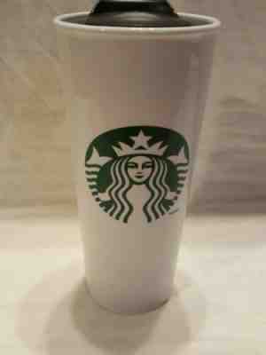 Starbucks Logo Double Wall Ceramic Travel Mug 16 Oz White Tumbler 2014 - Sold on eBay Jan, 6th 2020 for $40.00