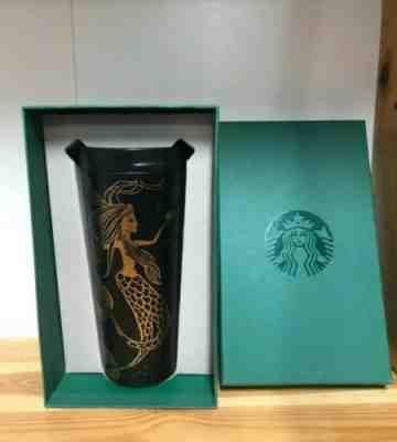 Starbucks Coffee Travel Mug With Gold Mermaid *LIMITED* - Sold on eBay Jan, 6th 2020 for $29.99