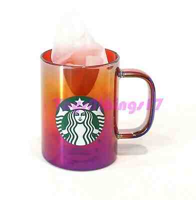 2019 Starbucks Holiday Red Iridescent Glass Coffee Mug 14 oz Christmas Cup  - Sold on eBay Jan, 6th 2020 for $35.37