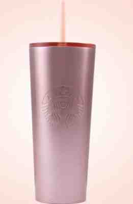 2019 Starbucks Rose Gold Glitter Stainless Steel Cold Cup Tumbler 24oz Venti  - Sold on eBay Jan, 6th 2020 for $37.00