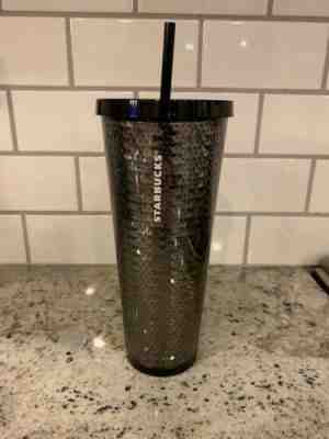 Starbucks Black Sequin Double Wall Acrylic Cold Cup Tumbler 24 Oz 2018 Holiday - Sold on eBay Jan, 6th 2020 for $29.99