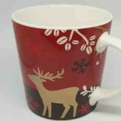Starbucks Mug Red Gold Reindeer Bone China 2009 - Sold on eBay Jan, 6th 2020 for $19.99