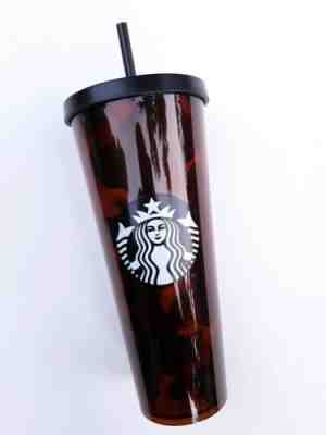 Starbucks Venti 24oz Tortoise Shell Acrylic Tumbler Cold Cup NWT Mocha Swirl - Sold on eBay Jan, 5th 2020 for $37.75