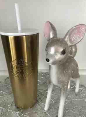 Starbucks 2019 Gold Gradient Glitter Cold Cup Tumbler 24oz Christmas ???? - Sold on eBay Jan, 5th 2020 for $18.00