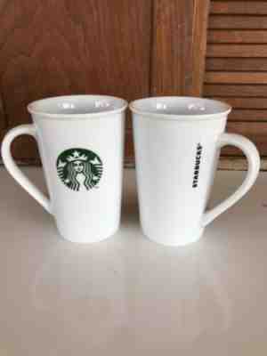 Set/2 NEW Starbucks 12 Oz Coffee tea hot cocoa cup/White Mug - Sold on eBay Jan, 5th 2020 for $16.00