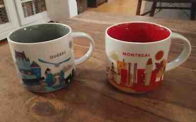 2 Starbucks 14 oz coffee mugs Montreal 2013 Quebec 2015 You Are Here - Sold on eBay Jan, 5th 2020 for $30.00