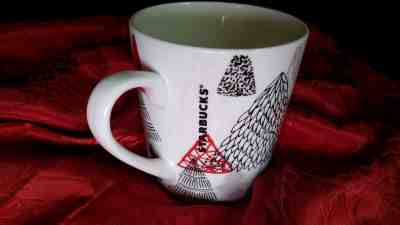 Starbucks Christmas Holiday Tree Coffee Mug Cup 18oz Large White  - Sold on eBay Jan, 5th 2020 for $15.00